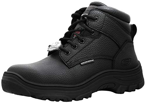Skechers Men's Burgin-Tarlac Industrial Boot Black/Black 10.5 Wide