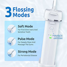 Load image into Gallery viewer, Water Flosser [Mini Cordless Portable] Oral Irrigator Water Teeth Cleaner Pick, Telescopic Water Tank, 3 Modes &amp; IPX7 Waterproof, Home &amp; Travel Water Flossers for Teeth, Braces Bridges Care.
