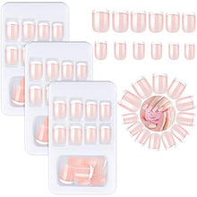 Load image into Gallery viewer, 72 Pieces French False Nails Glitter False Fingernails Silver Line Press on Nail Short Medium Fake Acrylic Nail with Nail Files, Stick Full Cover for Nail Decoration, 3 Boxes (Light Pink)
