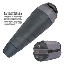 Load image into Gallery viewer, Highlander Echo Adults Mummy Sleeping Bag 3 Season, 3-4 Season &amp; 4 Season - Thick Technical Spiral Insulation, Water Resistant Coating, Double Layer Filling with Compression Carry Bag - Great for Camping, Fishing, Backpacking, Outdoors, Bushcraft
