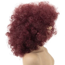 Load image into Gallery viewer, ZeniRuec Loose Curly Wigs for Black Women Afro Curly Wig for Women Fluffy Curly with Bangs Big Bouncy Bob Daily Party Synthetic wigs Wine red
