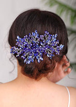 Load image into Gallery viewer, Deniferymakeup Bridal Wedding Comb Gift for Bride Hair Wedding Crystal Comb Hair Piece Vine Black Bridal Comb Wedding Hair Pieces Bridesmaid Comb Hair Black
