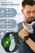 Load image into Gallery viewer, Smart Watch for Men, Full Touch Fitness Tracker with Heart Rate Monitor, Sleep Monitor, Blood Oxygen Testing, 5 ATM Waterproof Smartwatch for Android iOS
