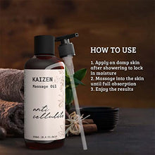Load image into Gallery viewer, Kaizen Anti Cellulite Oil - Great Cellulite Remover &amp; Stretch Mark Oil, Contains: Almond oil, Grapefruit Oil and Grapeseed Oil for Skin, Alternative to Anti Cellulite Cream &amp; Cellulite Cups 250ml
