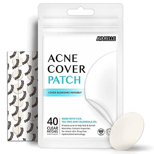 Avarelle Pimple Patch Hydrocolloid Patches 40 Vegan and Cruelty-Free Invisible Spot Patches