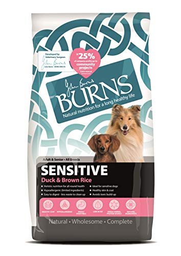 Burns Pet Nutrition Hypoallergenic Complete Dry Dog Food Adult and Senior Dog Sensitive with Duck and Brown Rice 2 kg