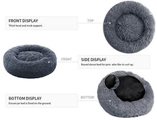Load image into Gallery viewer, YOJOGEE Calming Donut Dog Bed for Medium Small Dogs Cats, Fluffy Anti Anxiety Dog Beds Washable Puppy Bed Non-Slip Plush Cuddler Warming Round Faux Fur Pet Bed

