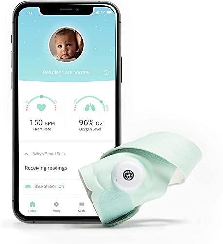 Owlet Smart Sock 3 - Baby Monitor - Track Heart Rate, Oxygen and Sleep Trends (0 - 18 Months) - Mint Green