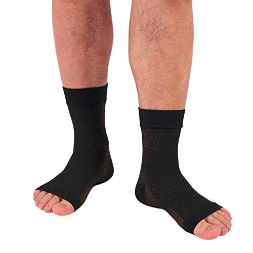 Casiz Dr Sock Soothers Socks， Plantar Fasciitis Socks Ultimate Support Sleeves for Your Aching Heels Unisex - Night Splint Pain Relief Black L to XL 1 Pair