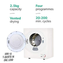 Load image into Gallery viewer, electriQ Mini Tabletop Compact 2.5kg Vented Tumble Dryer - White
