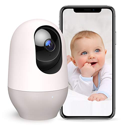 Nooie Baby Monitor WiFi Dog Pet Camera Indoor,360-degree Wireless IP Camera,1080P Home Security Camera,Motion Tracking,Night Vision,Works with Alexa