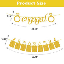 Load image into Gallery viewer, Engagement Wedding Decorations,Gold Engaged Banner, Photo Banner and Set of 12+5 Balloons for Engagement/Wedding Party
