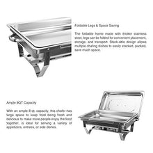 Load image into Gallery viewer, CREWORKS Chafing Dishes Food Warmers with Pans Chafing Fuel Chafing Dish Set 9L Rectangular Stainless Steel Buffet Warmer 4 Packs for Buffets Caterings Parties Buffet Server Warming Tray (4Packs)
