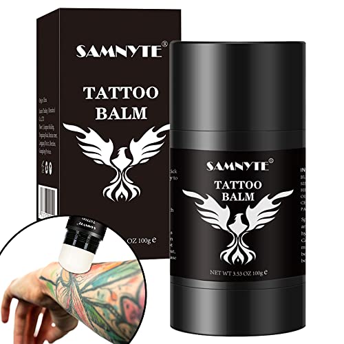 Samnyte Tattoo Cream, Jasmine Scent Tattoo Balm, Tattoo Cream Aftercare Brighten & Moisturizing, Tattoo Butter for New Tattoo Healing Tattoo Care Cream & Old Tattoo Color Enhancement 3.53oz