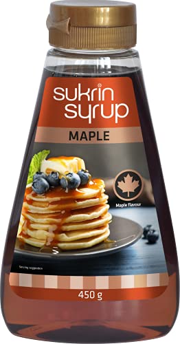 Sukrin Maple Syrup - Sugar Free Syrup With Fibre, Gluten Free, Keto And Low Carb Sweetener For Desserts And Breakfast, 450 g