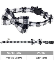 Load image into Gallery viewer, Joytale Cat Collar with Bell and Bow Tie, Quick Release Safety Collars for Kitten and Cats, Soft Tartan Collar, 1 Pack, Black
