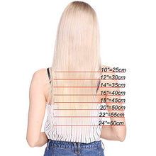 Load image into Gallery viewer, Clip in Hair Extension Human Hair (8inches-45g, #18/613 Ash Blonde&amp;Bleach Blonde) Highlighted -Basic Thickness- 8 pcs Real Remy Hair Extensions

