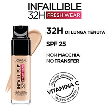 Load image into Gallery viewer, L&#39;Oreal Paris Infallible 32H Fresh Wear Foundation 20 Ivory, Longwear, Weightless Feel, Transfer-Proof and Waterproof, Full Coverage Base with Vitamin C, SPF 25

