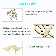 Load image into Gallery viewer, Wedding Cake Topper,KAKOO 1pcs Mr and Mrs Retro Wooden Cake Topper with 2pcs I DO &amp; ME Too Love Birds for Wedding Valentine Anniversaries Cake Decoration
