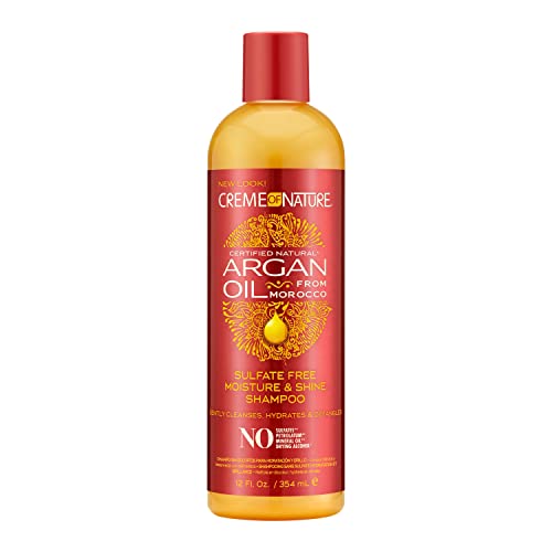 Creme of Nature Argan Oil Moisture and Shine Sulphate Free Hair Shampoo, 354 ml, Clear