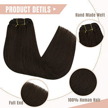Load image into Gallery viewer, Fshine Clip in Human Hair Extensions 45cm 120g Real Human Hair 7 Pcs Dark Brown Hair Extensions Clip in Human Hair Remy Clip in Hair Extensions Real Human Hair Clip Ins 18-Inch

