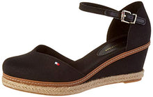 Load image into Gallery viewer, Tommy Hilfiger Women's Basic Closed Toe Mid Wedge Open Sandals, Black (Black Bds), 7 UK
