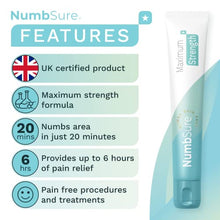Load image into Gallery viewer, Tattoo Numbing Cream By Numbsure - Fast Acting Deep Numb Cream For Tattooing, Laser Hair Removal – Topical Numbing Cream 30g
