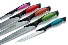 Load image into Gallery viewer, Kitchen Knife Block Set with Colour Coding - 6 Piece Coloured Knives Set - by Nouva
