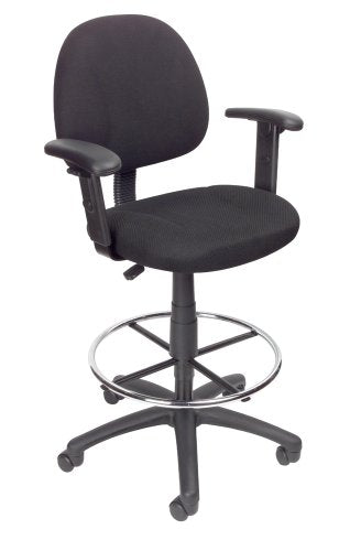 Boss Office Products B1616-BK Ergonomic Works Drafting Chair with Adjustable Arms in Black