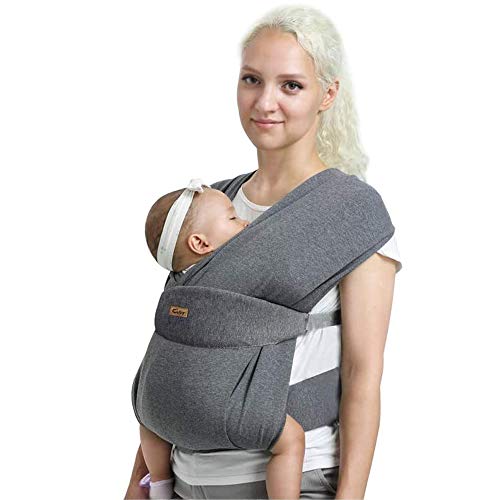 Baby Wrap Cuby Carrier Sling Soft Baby Carrier Infant Baby Sling Hands Free Babies Carrier Wraps One Size Fits All (New Gray)