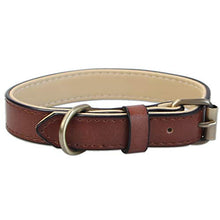 Load image into Gallery viewer, Adjustable Genuine Soft Leather Dog Collar of Padded Best for Small Medium Large Breed Dogs(M, Brown)
