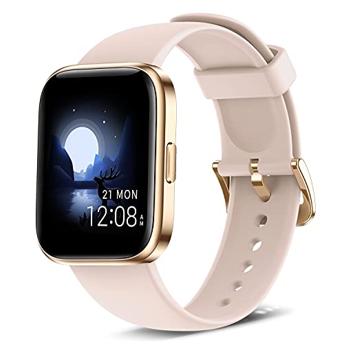 Smart Watch Fitness Tracker with 24/7 Heart Rate, Blood Oxygen Blood Pressure, and Sleep Monitor, Full Touch 5 ATM Waterproof Smartwatch, Step Counter Watch for Kids Women Men for Android iPhone