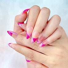 Load image into Gallery viewer, Glossy Oval Press on Nails 24PCS Nude Purple Stiletto Fake Nail Full Cover Artificial Nails Art for Salon Women Girls
