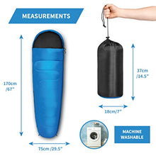 Load image into Gallery viewer, Home Treats Premium Mummy Sleeping Bag for Kids and Adults- Waterproof Light Weight Sleeping Bag. For Camping Festivals Backpacking and Outdoors.
