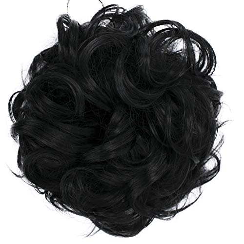 PRETTYSHOP Hairpiece Scrunchy Updo Bridal Hairstyle Voluminous Wavy Messy Bun Black G1A