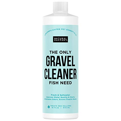 Natural Rapport Aquarium Gravel Cleaner for Fish Tanks - Removes Excess Fish Food and Waste - Naturally Removes Toxins Better than Pump Kits - 2-in-1 Solution Works in Both Freshwater & Saltwater - 16 fl oz (473 mL)