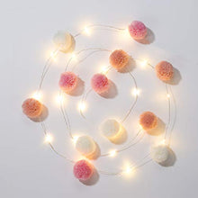 Load image into Gallery viewer, Talking Tables 2m LED Pom Pink Fairy String Lights-Pretty Birthday Party Decorations for Girls Bedroom or Baby Shower, PKPOMLIGHT
