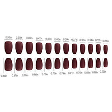 Load image into Gallery viewer, LIARTY False Nails 24 Pcs 12 Sizes Solid Matte Coffin Full Cover Fake Nails Wine Red
