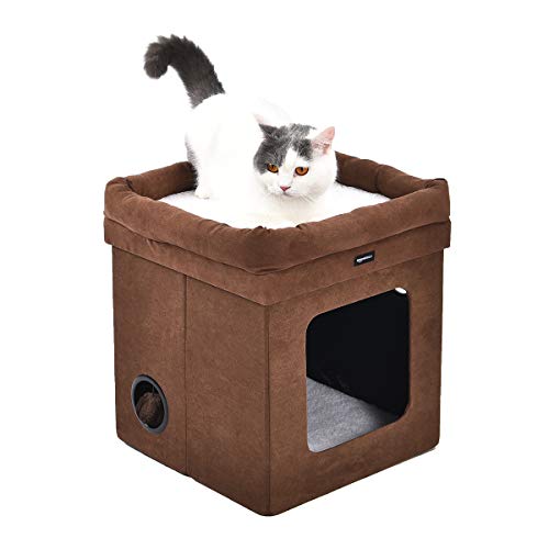 Amazon Basics Collapsible Cat House, Brown