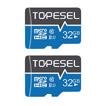 Load image into Gallery viewer, TOPESEL 2 Pack 32 GB MicroSDHC Memory Card Class 10 Micro SD Card UHS-I Ultra High Speed TF Card Up to 85MB/s C10, U1，Blue
