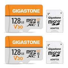 Load image into Gallery viewer, Gigastone Micro SD Card 128GB 2-Pack, 4K UHD Video, Surveillance Security Cam Action Camera Drone Professional, 100MB/s Micro SDXC UHS-I A1 Class 10
