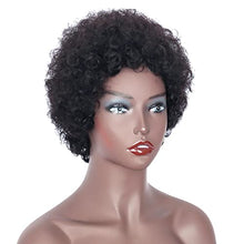 Load image into Gallery viewer, YEESHEDO Short Curly Human Hair Wigs for Women Afro Curly Wig Natural Black Brazilian Real Hair Wigs 150% Density (Black / 1B#)
