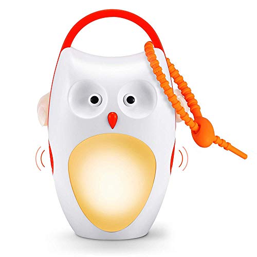 USB Powered-Baby Sleep Soother Sound Machines, Rechargeable, Portable White Noise Sound Machine with Night Light, 8 Soothing Sounds and 3 Timers Shusher for Traveling, Sleeping, Baby Carriage (Owl)