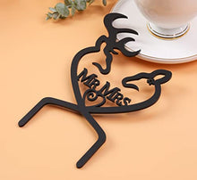 Load image into Gallery viewer, LOVENJOY Acrylic Buck and Doe Deer Wedding Cake Topper Black, Gift Boxed
