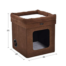 Load image into Gallery viewer, Amazon Basics Collapsible Cat House, Brown
