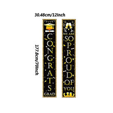 Load image into Gallery viewer, Recosis Graduation Decorations 2022 Congrats Grad - Black Graduation Banners Home Door Porch Signs, Booth Backdrop Photo Prop, Graduation Theme Balloons, Cake Topper for Graduation Party Supplies

