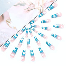 Load image into Gallery viewer, Brishow Coffin False Nails Long Fake Nails Ballerina Acrylic Press on Nails Clouds Stick on Nails 24pcs for Women and Girls
