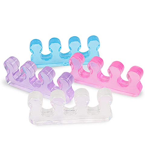 4 Pairs Gel Toe Stretcher and Toe Separator, Soft Nail Toe Separator Divider Spacer for Pedicure Manicure Nail Art