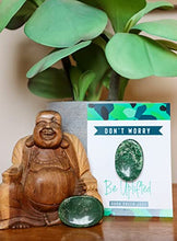 Load image into Gallery viewer, Dark Green Jade Crystal Worry Thumb Stone Meditation Spiritual Stress Relief Gift Birthday Healing Energy Reiki Chakra
