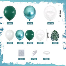 Load image into Gallery viewer, Green Balloons Garland Arch Kit, 73PCS Green White Balloon Garland Kit Balloons Arch Kit, Latex Balloons Party Balloons for Boys Kids Jungle Birthday Decoration Wedding Baby Shower Party Supplies
